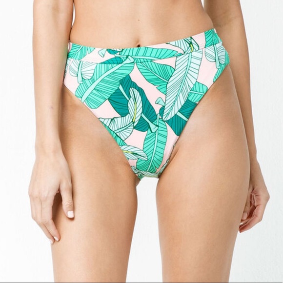 DIPPIN' DAISY’S Palm High Waisted Cheeky Bikini - Picture 1 of 2